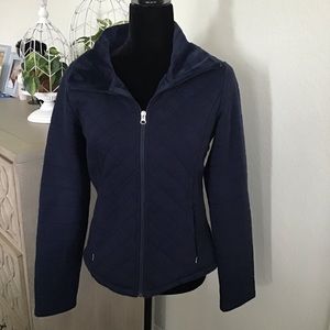 North Face navy blue quilted jacket